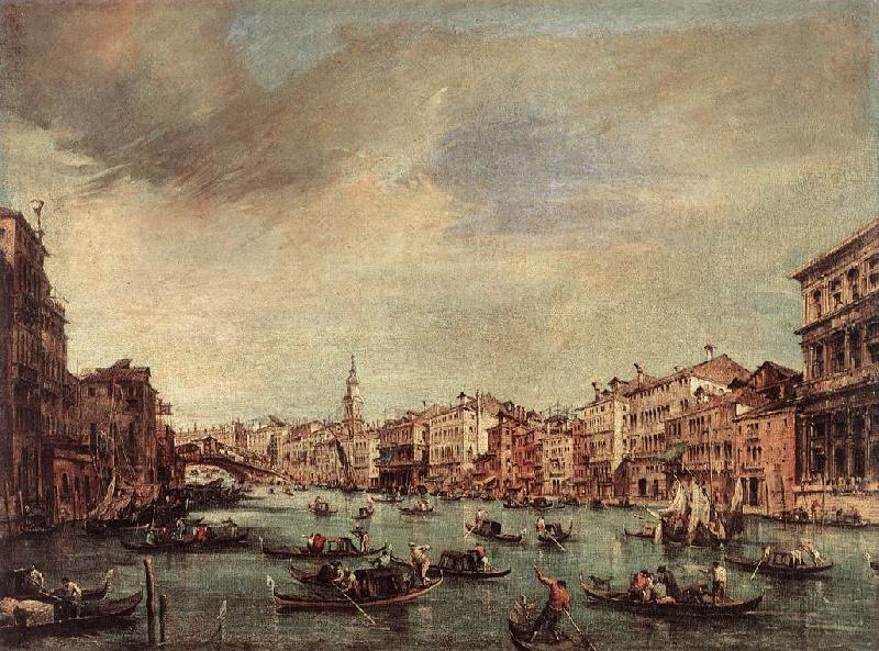 GUARDI, Francesco The Grand Canal, Looking toward the Rialto Bridge sg China oil painting art
